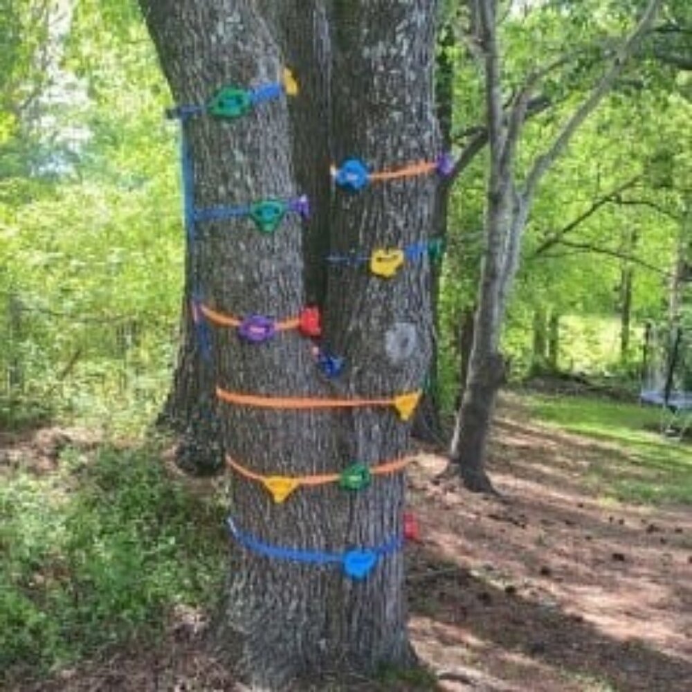 Ninja Tree Climbing Kit – 16 Rock Climbing Holds & 8 Ratchets Straps